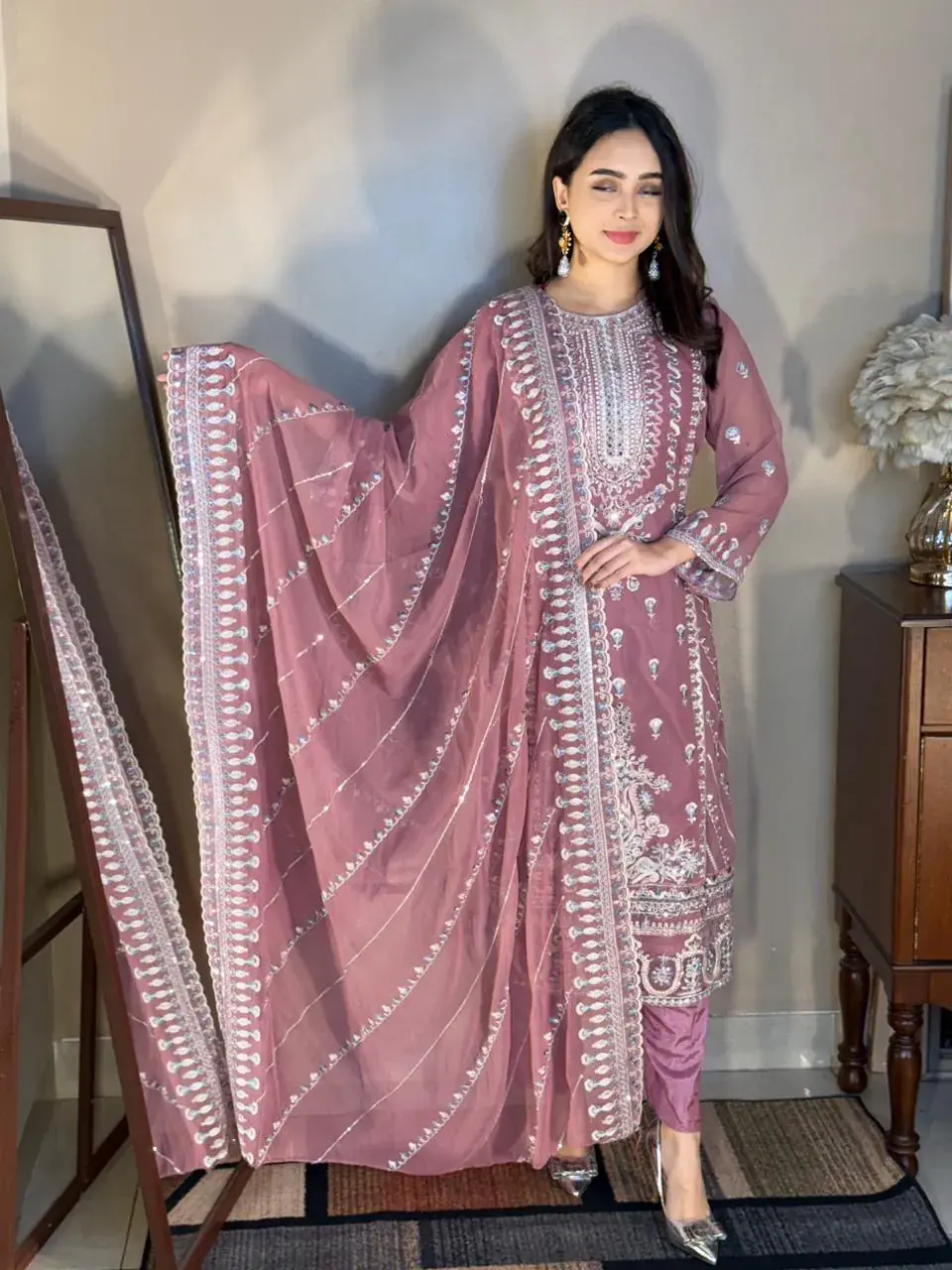 Georgette Unstitched 4 pices Dress